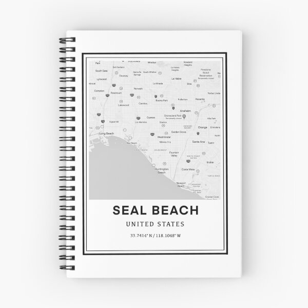 Item preview, Seal Beach California Map and Coordinates  designed and sold by Emily Designs.