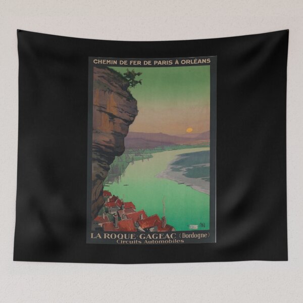 Item preview, ORLEANS La Roque Gageac vintage travel poster designed and sold by stickart-marek.