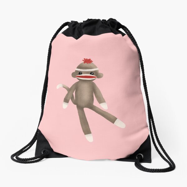 Sock Monkey Drawstring Bag