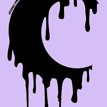 Artwork thumbnail, Gothic Black Purple Dripping Crescent Moon Silhouette by JessicaAmber
