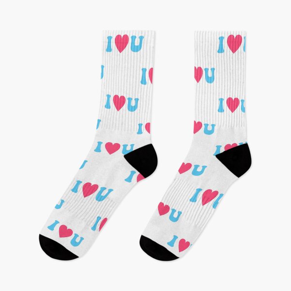 Item preview, I (Heart) Love (U) You Blue and Pink Groovy White Shadowed Design designed and sold by byemma.