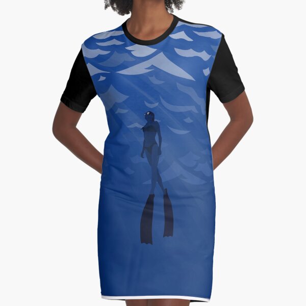 Item preview, Freediver Girl - Ocean Blue designed and sold by TheSaltSirens.