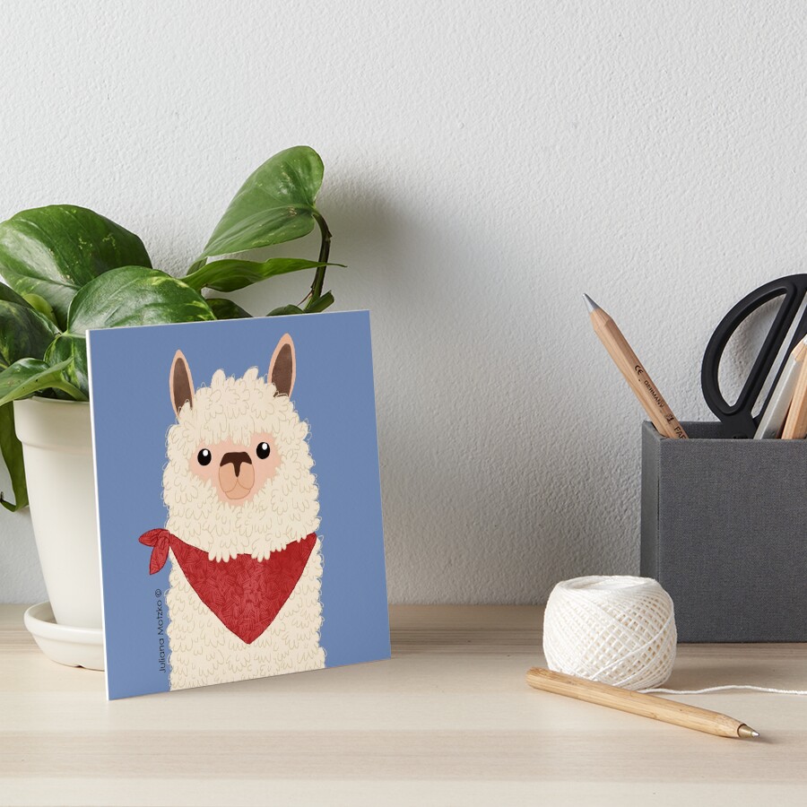 Llama Art Board Print