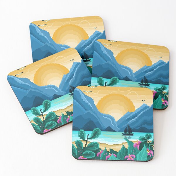 Item preview, Pixelated Sunrise on the Calm Beach designed and sold by HopeDetour.