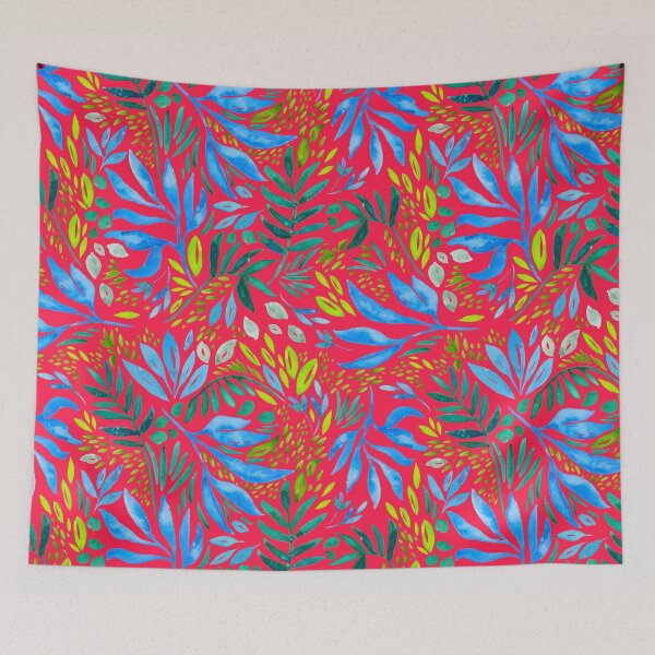 Item preview, Tropical Jungle Leaves - Fire Red designed and sold by Klearwater.