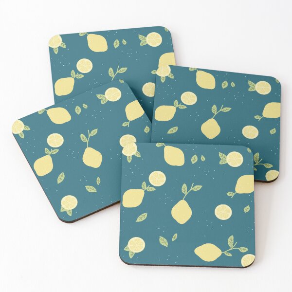 Item preview, Summer Lemons On Navy designed and sold by RoselleArts.