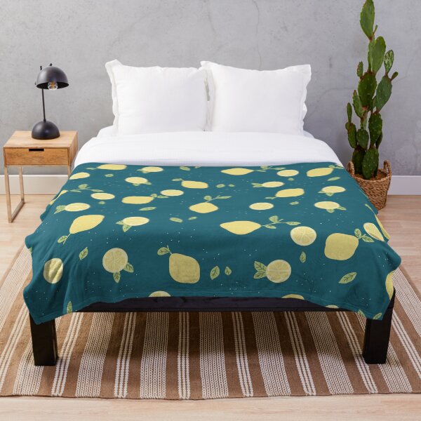 Item preview, Summer Lemons On Navy designed and sold by RoselleArts.