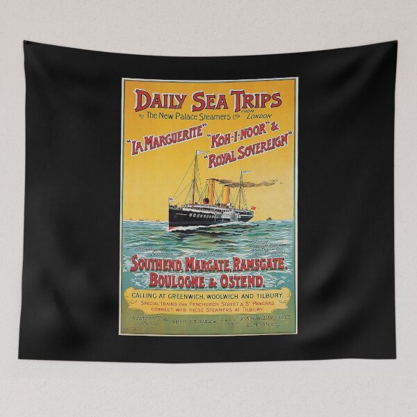 Item preview, Daily Sea Trips vintage travel poster designed and sold by stickart-marek.