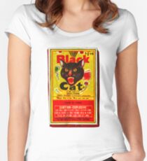 Black Cat Fireworks T-Shirt Women's Fitted Scoop T-Shirt
