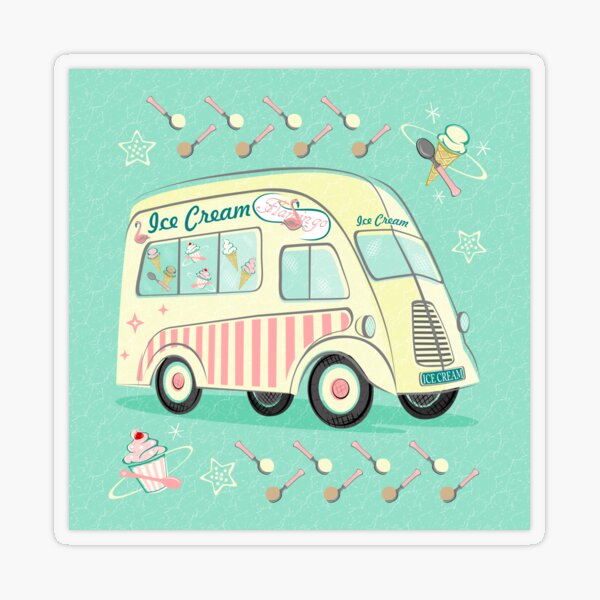 Ice Cream Van Transparent Stickers Redbubble - my new roblox ice cream van business roblox ice cream van