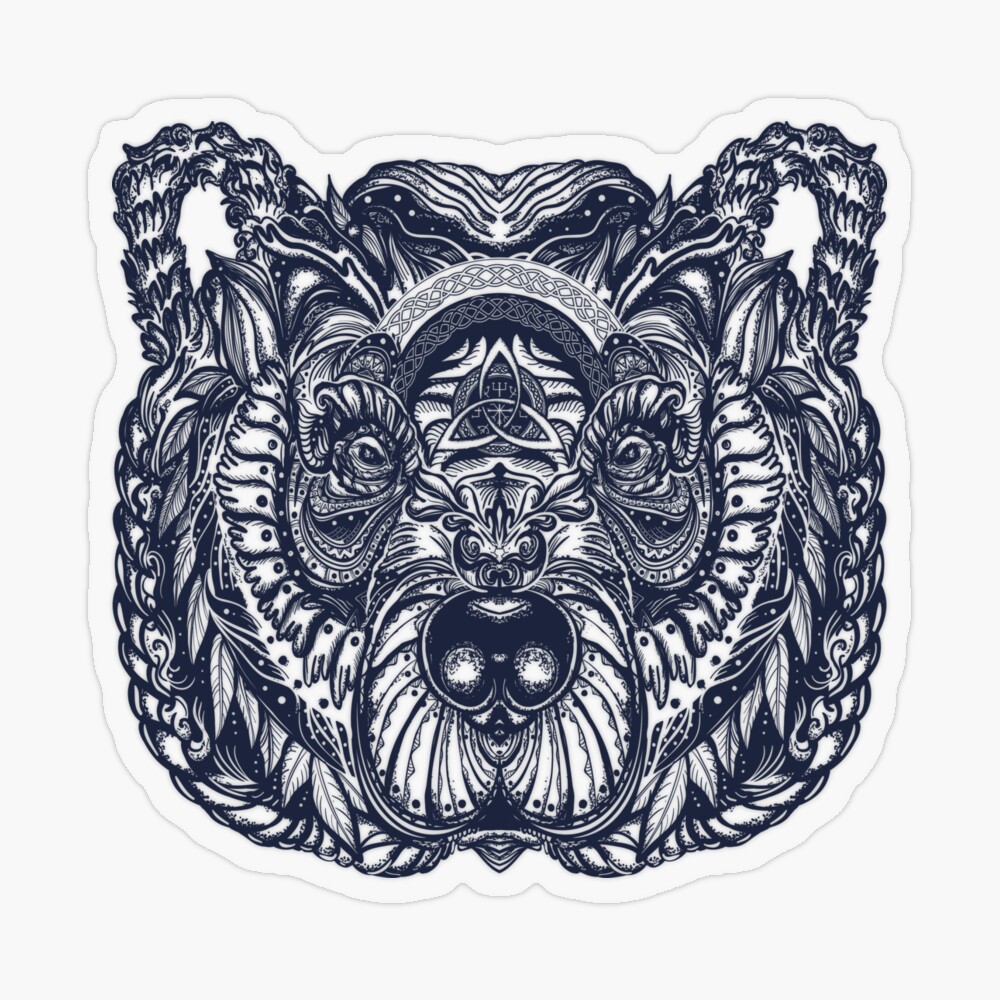 Wild bear stylized ornamental portrait. Design for embroidery, tattoo,  t-shirt, mascot, logo. 15742890 Vector Art at Vecteezy