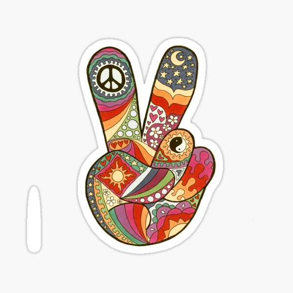Vintage Psychedelic Peace Out  Sticker