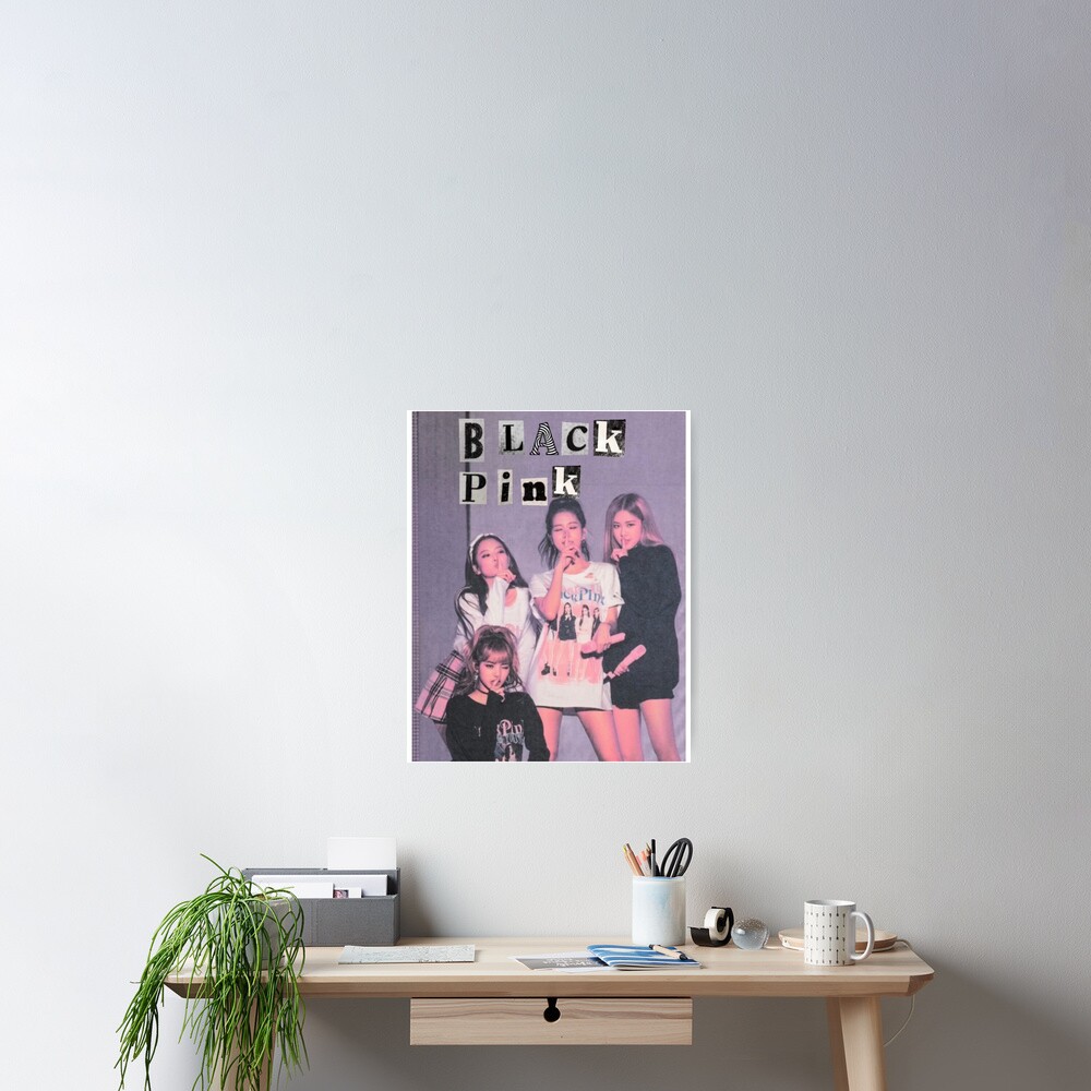 Schwarz Rosa Ästhetik BlackPink Poster