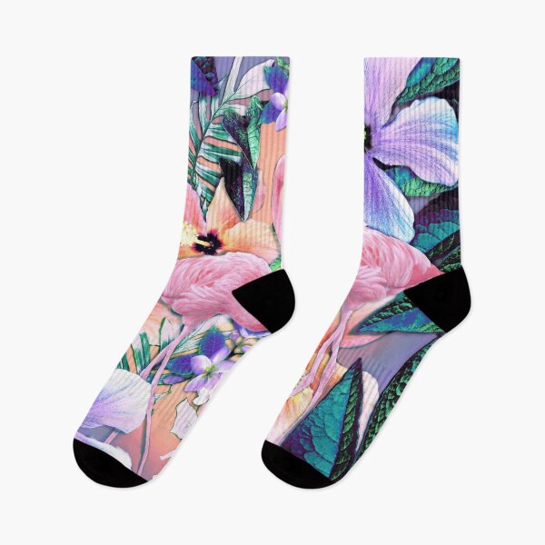 Item preview, Lavender Jungle Flamingos designed and sold by Nina May Designs.