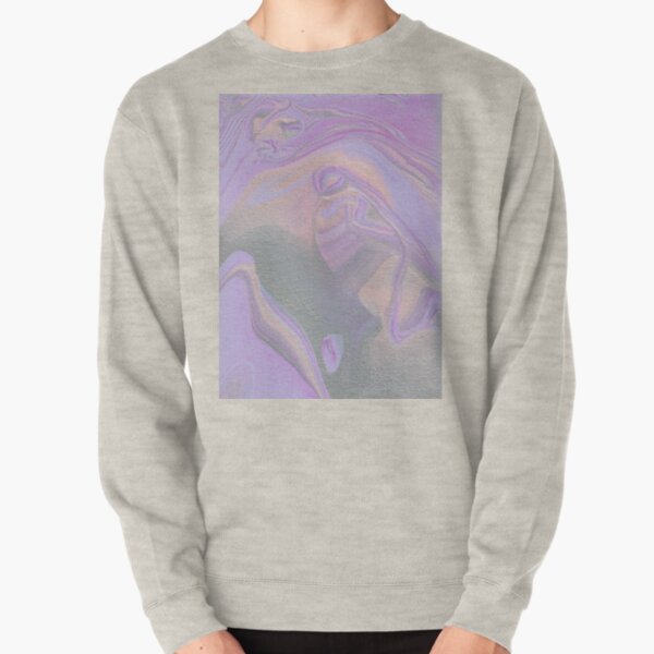 Purple and Silver Marble Painting Pullover Sweatshirt