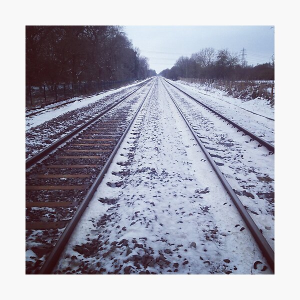 Rail track. Snow. Photographic Print