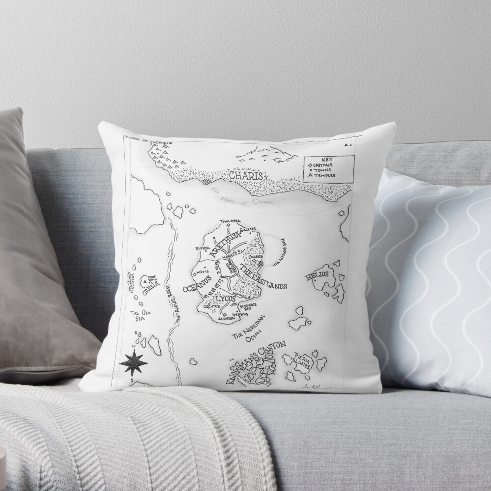 The Map of Nereid Throw Pillow