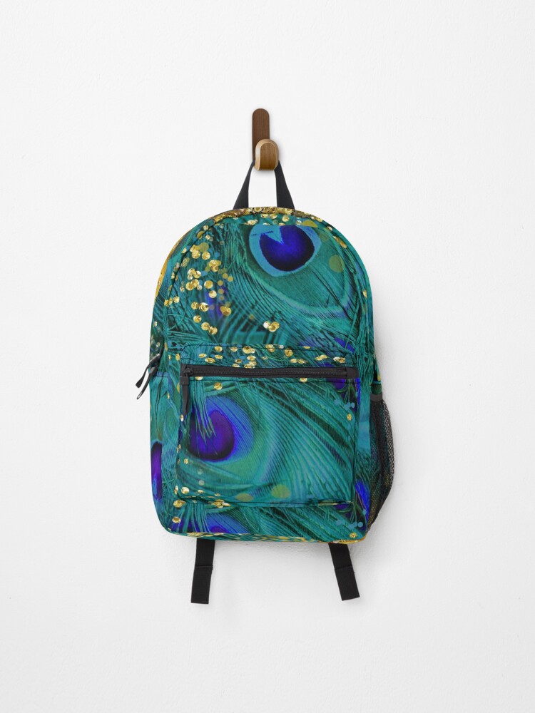 purple and gold backpack