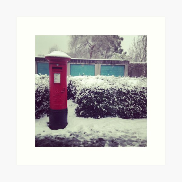 Pillar Box. Snow. Art Print