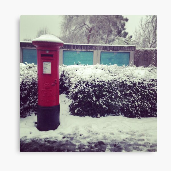 Pillar Box. Snow. Canvas Print