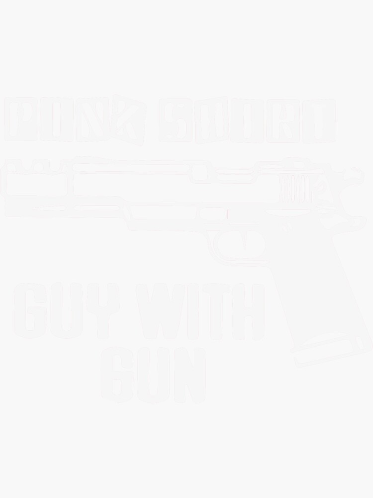 "pink shirt gun guy" Sticker for Sale by sadisori Redbubble