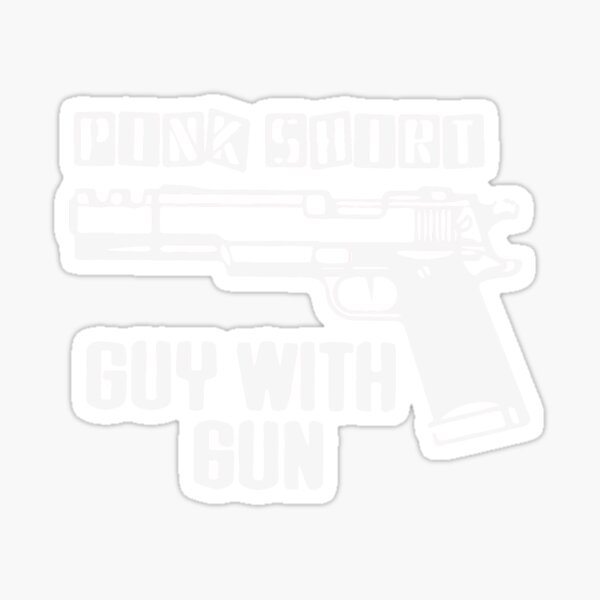 "pink shirt gun guy" Sticker for Sale by sadisori Redbubble