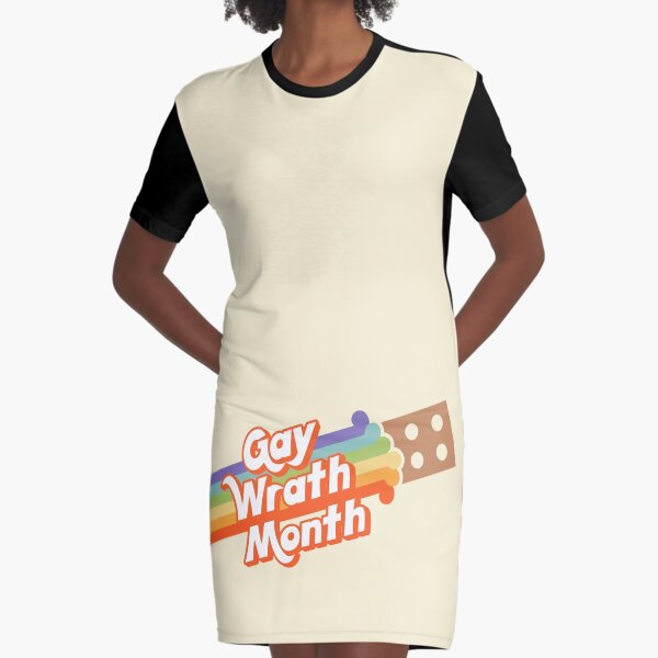 Gay Wrath Month (Pride Brick) Graphic T-Shirt Dress