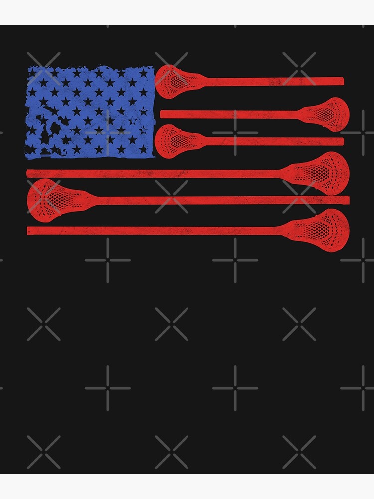 "Lacrosse Sticks American Flag Retro Patriotic Lax" Poster for Sale