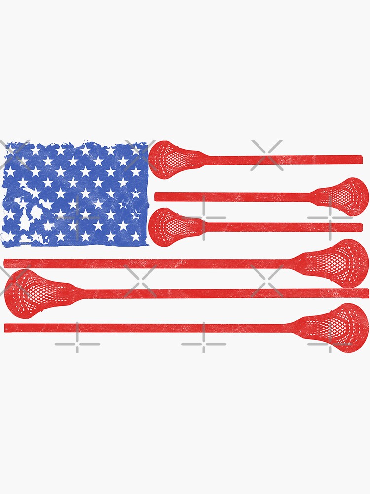 "Lacrosse Sticks American Flag Retro Patriotic Lax" Sticker by