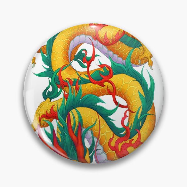 Item preview, Chinese art print - golden dragon symbol of strength & luck designed and sold by Kallandra.