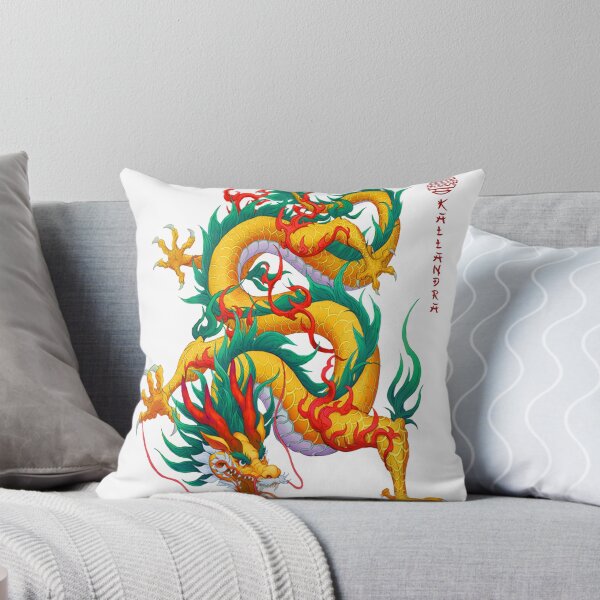 Item preview, Chinese art print - golden dragon symbol of strength & luck designed and sold by Kallandra.