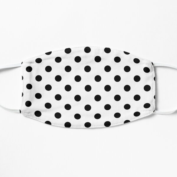 Black on White Polka Dot Flat Mask