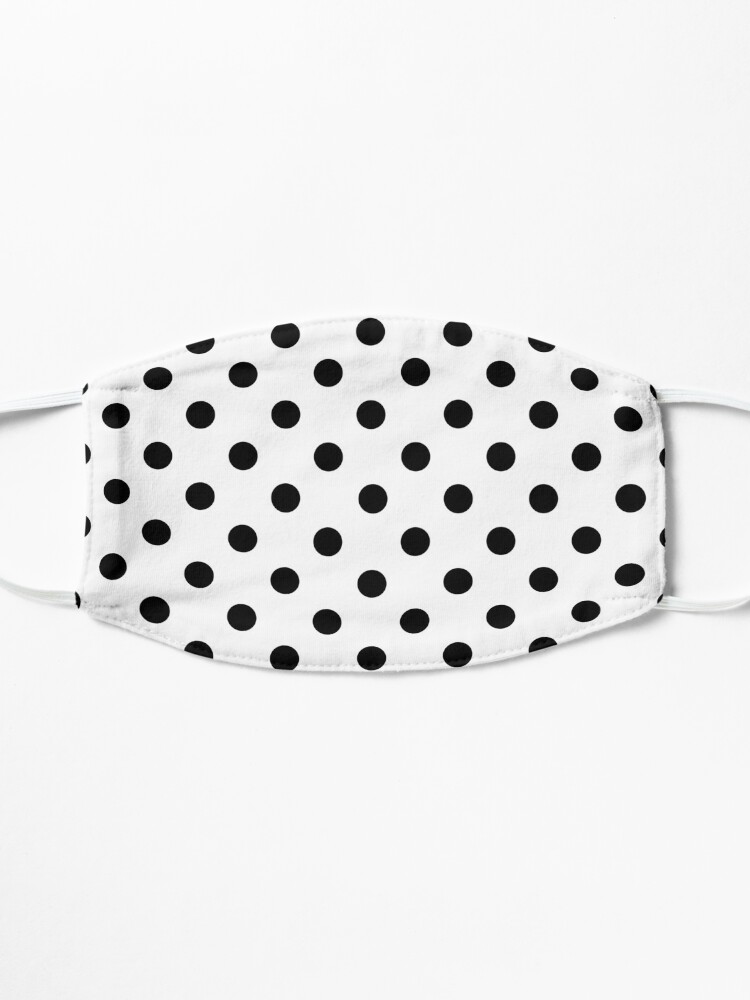Alternate view of Black on White Polka Dot Mask