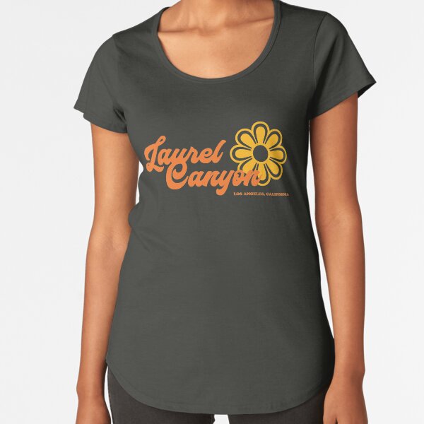 Retro Laurel Canyon flower logo - orange Premium Scoop T-Shirt
