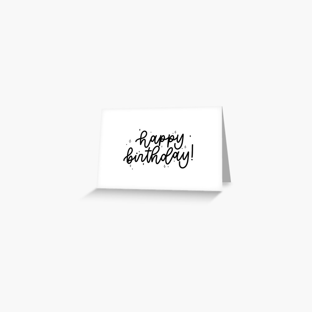 Carte De Vœux Joyeux Anniversaire Noir Et Blanc Par Amberlart Redbubble