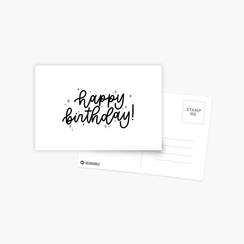 Carte De Vœux Joyeux Anniversaire Noir Et Blanc Par Amberlart Redbubble