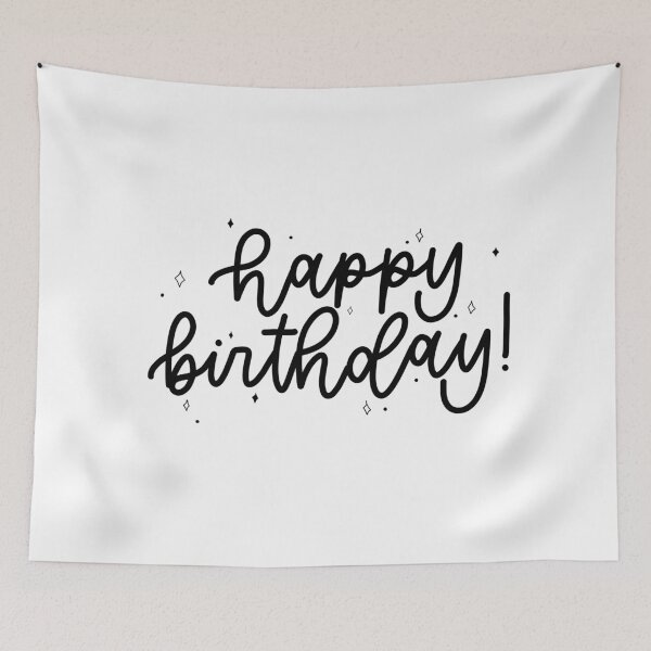 Item preview, Happy Birthday Black and White designed and sold by amberlart.