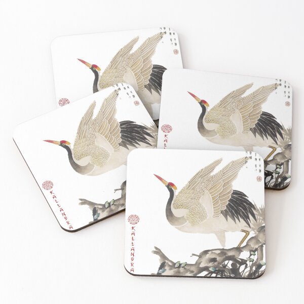 Item preview, Chinese ink painting - red-crowned crane on branch designed and sold by Kallandra.