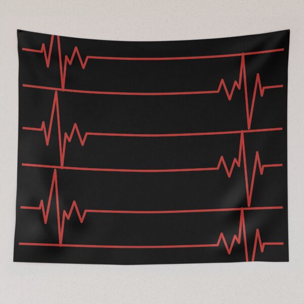 Item preview, Latido del corazón rojo - fondo negro designed and sold by Easy Breezy.