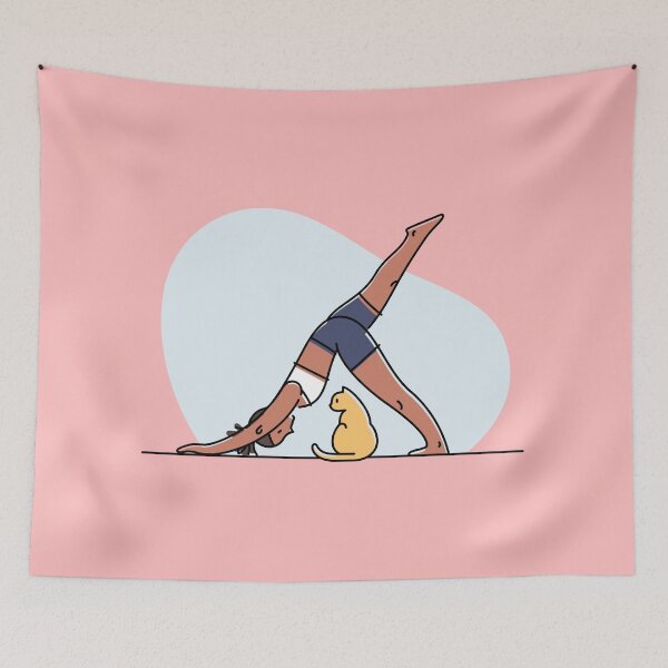 Item preview, YOGA PRACTICE AND CAT- DOWNWARD FACING designed and sold by Trio's Stuff.