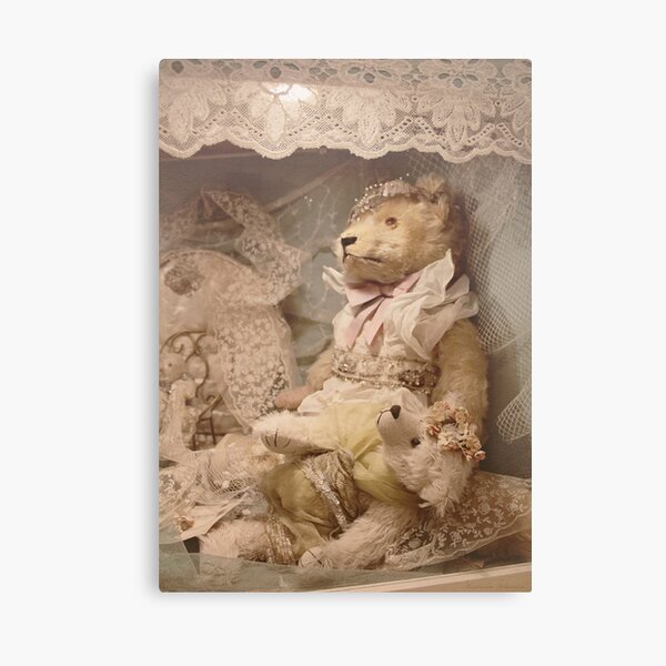 Teddybears in lace Canvas Print