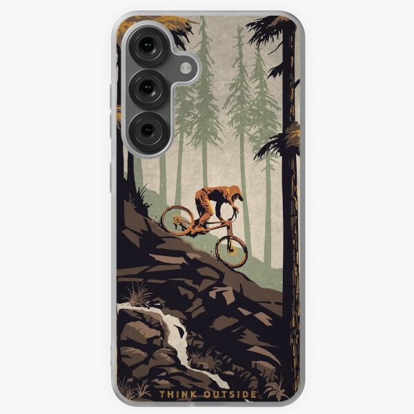 Item preview, Retro Scenic Mountain Bike Poster Art: Think Outside, No Box Required! designed and sold by SFDesignstudio.