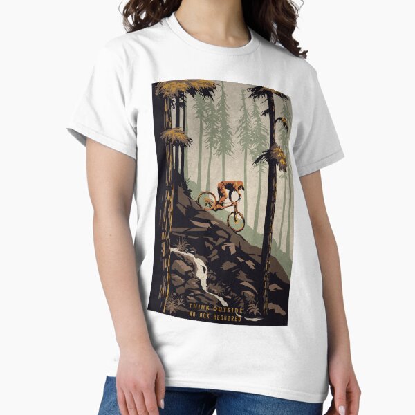 Item preview, Retro Scenic Mountain Bike Poster Art: Think Outside, No Box Required! designed and sold by SFDesignstudio.