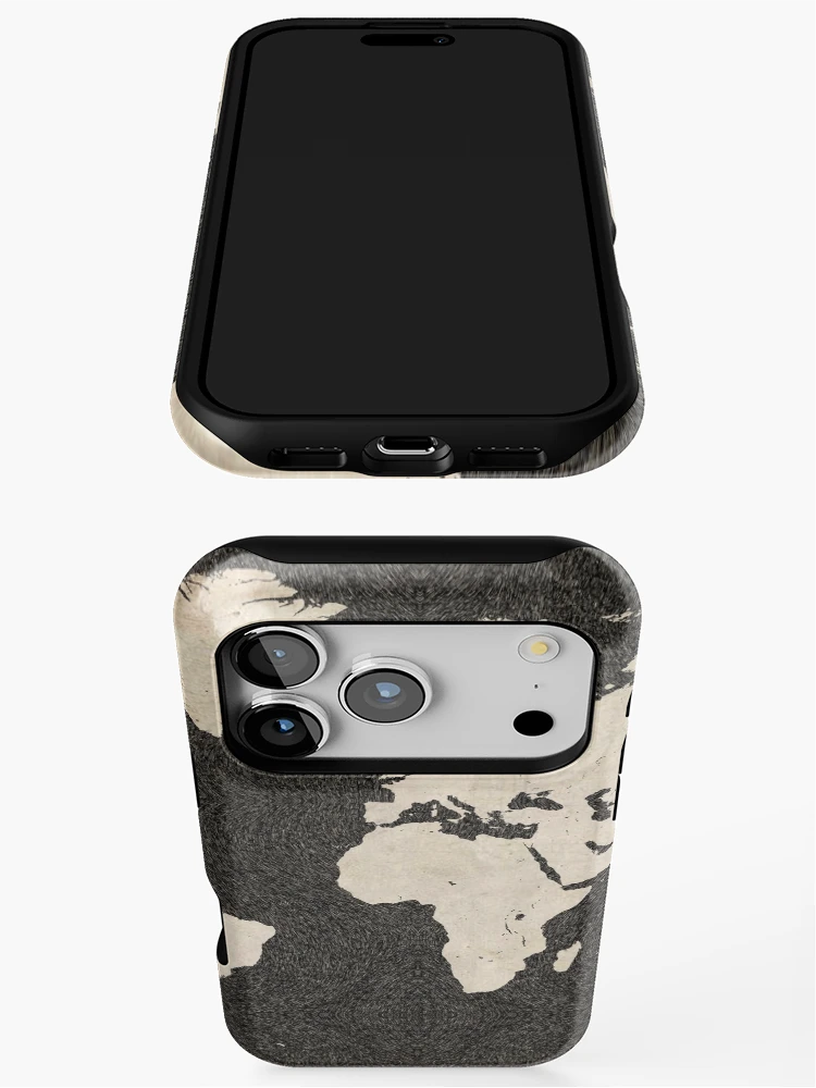 Thumbnail 3 of 4, iPhone Case, World map designed and sold by InkMaps.