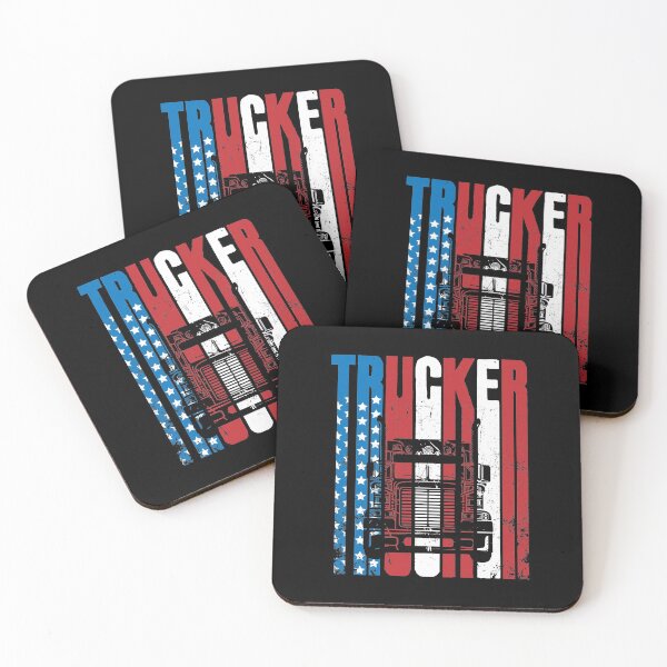 Item preview, Vintage Silhouette Trucker American Flag Truck Driver    designed and sold by Captain Mood.