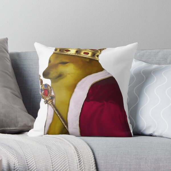 Cheems king Throw Pillow