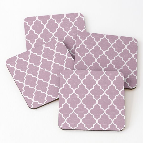 Item preview, Dusty Orchid Haze white quatrefoil designed and sold by coverinlove.
