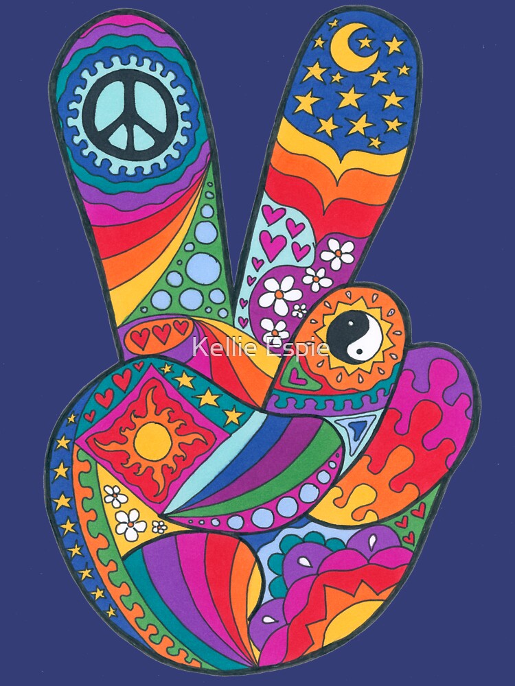 Psychedelic Flower Power Essential T-Shirt for Sale by Kellie Espie