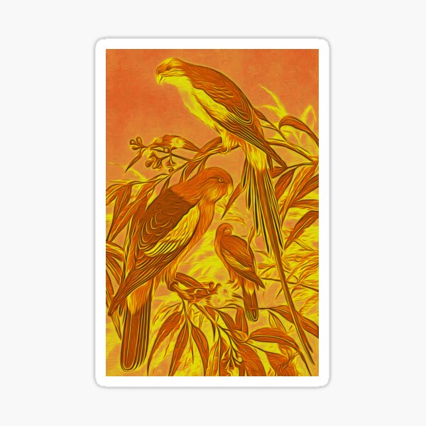 Parrots in the Sunset Sticker