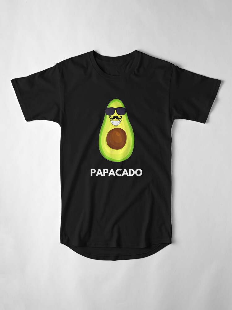 Alternate view of Avocado Funny Papacado Dad & Father Long T-Shirt
